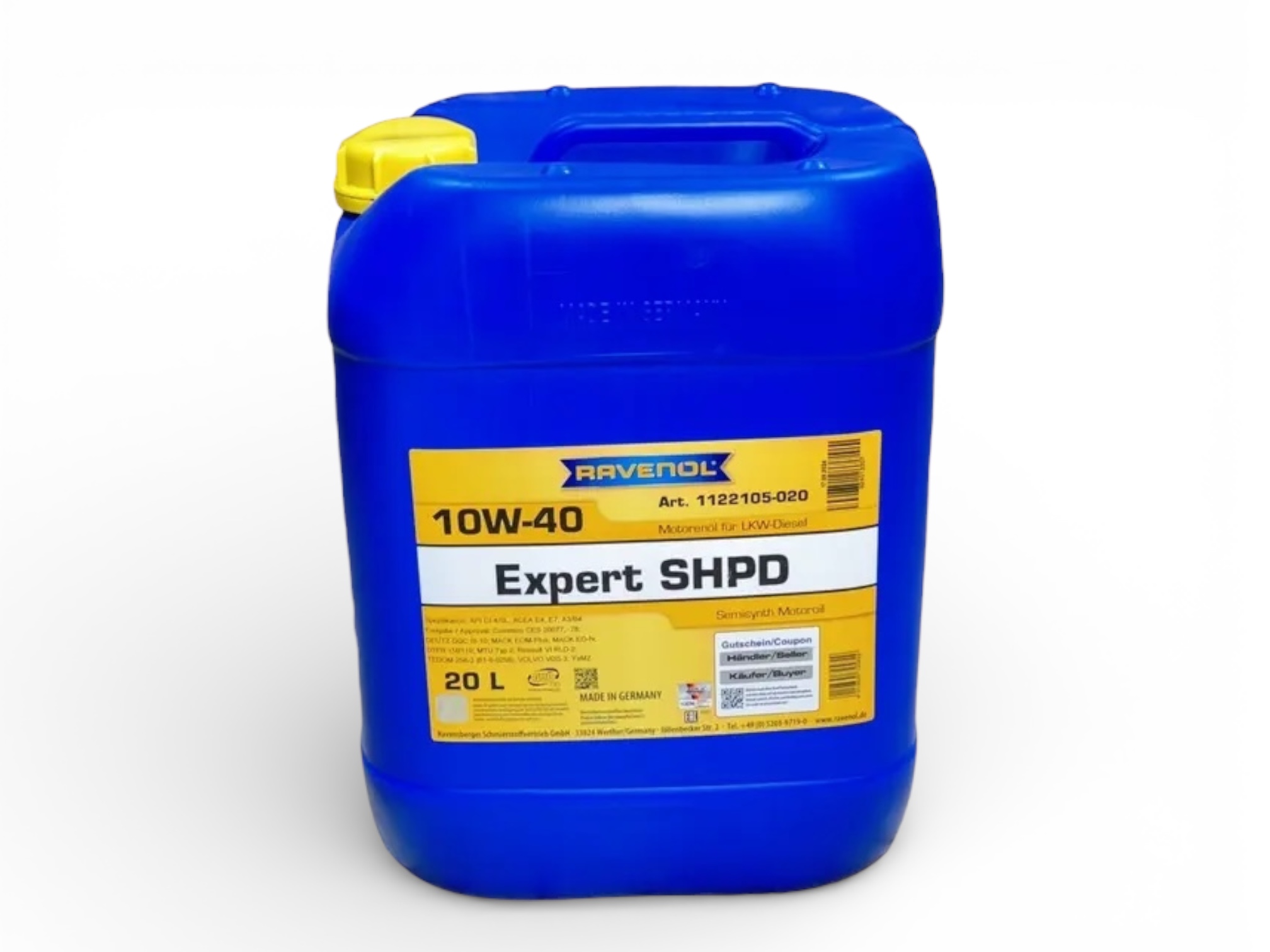 Масло моторное RAVENOL полусинтетическое 10W-40 Expert SHPD 20л 1122105-020