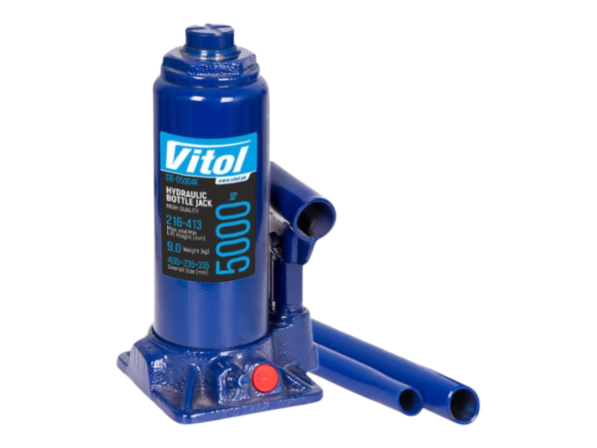 Домкрат гидравлический телескопический 5т min 216мм - max 413мм VITOL